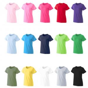  Wholesale Cheap Plain Tee Custom Logo 180G Cotton Woman T-shirt in bulk Manufactures