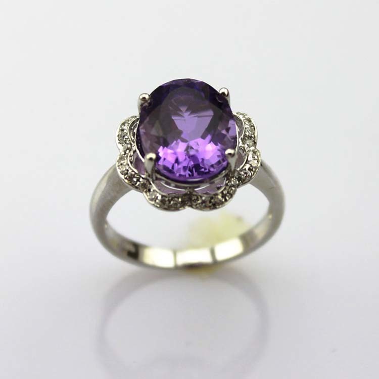 18k Rose Gold Plated 925 Silver Ring with Pink Cubic Zircon (R190)