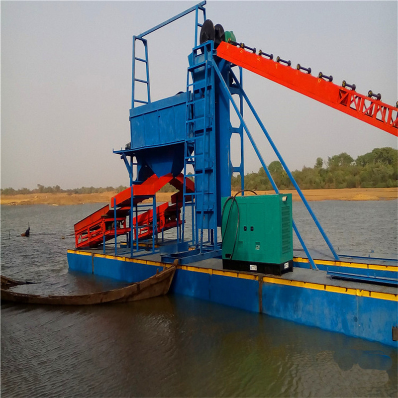 Anchor Position River Gold and Diamond Dredger with Jigging