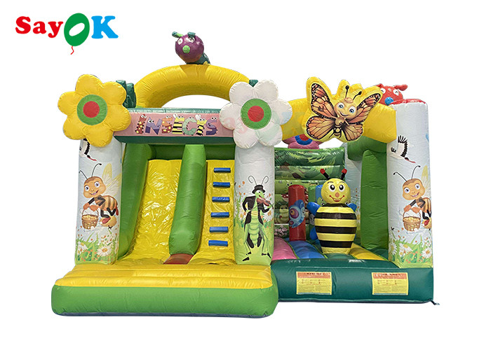 Tarpaulin Inflatable Bounce House Children Bouncer Castle Cartoon Ladybug Jumping Bed Slide