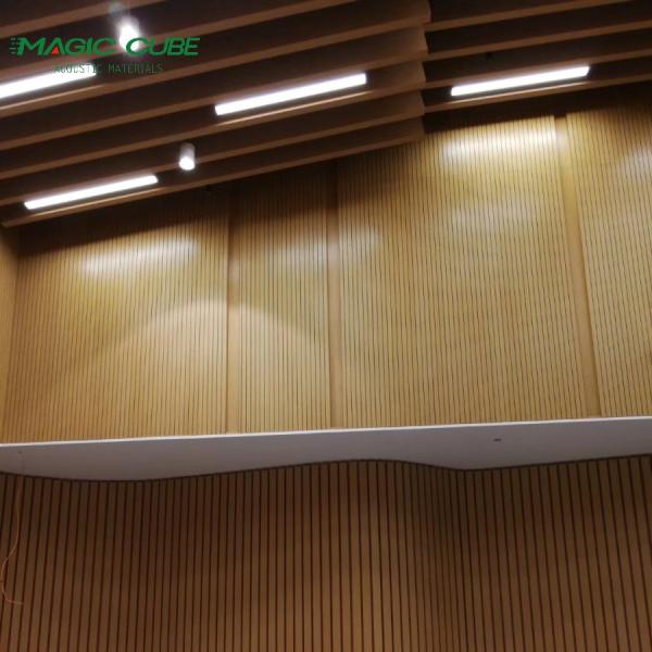 Villa Music Recording Studio Equipment Wooden Grooved Wall Panels for Customized