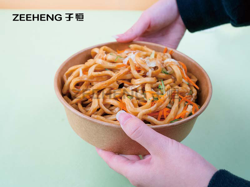 1100ml 36oz Disposable PLA Kraft Paper Bowls For Salad
