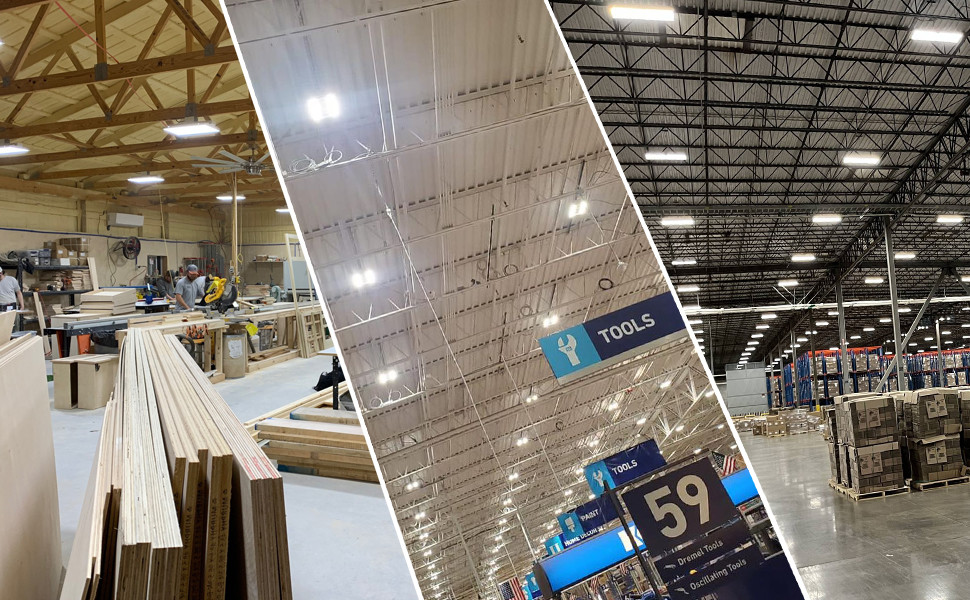 Warehouse Dimmable LED High Bay Lighting 400W Suspended Installation