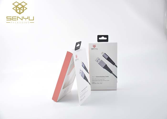 Folding Custom Printed Mobile Accessories Packaging with Pet Window And Plastic Hook