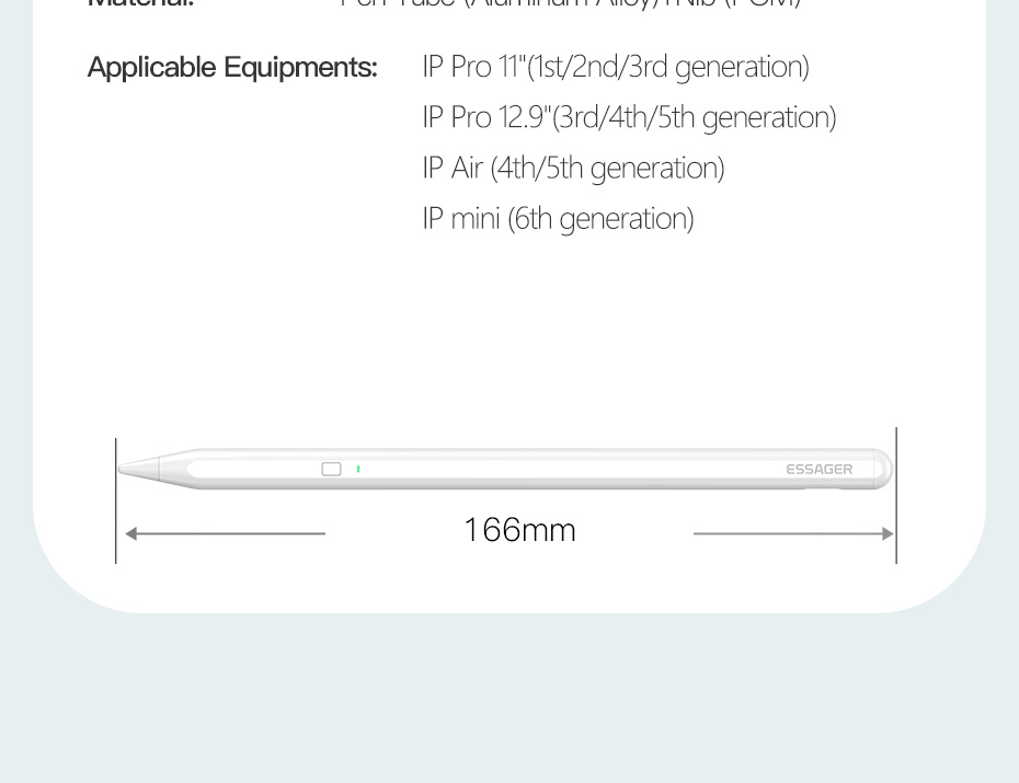 Essager 2022 Sketch White Magnetic Wireless Charging Capacitive Touch Pen for Tablet