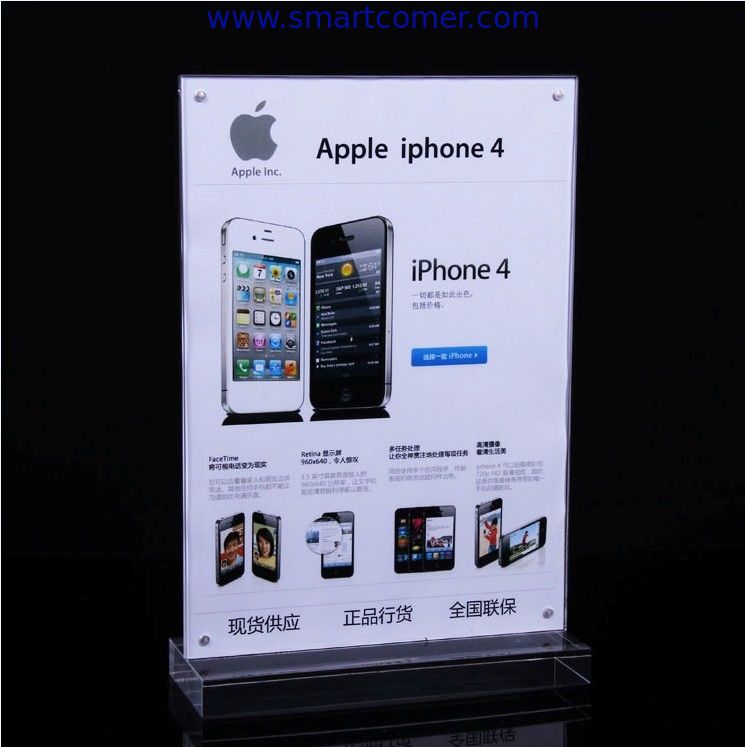 COMER security tablet acrylic display stands for retail shop with alarm sensor and charging cable