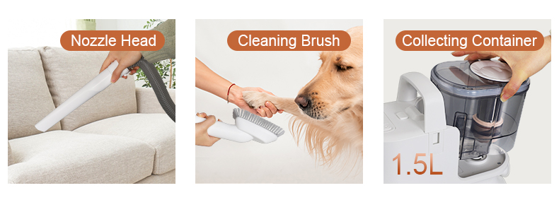 Electric Pet Grooming Kit Vacuum Cleaner with 2.5m Power Cord Outside