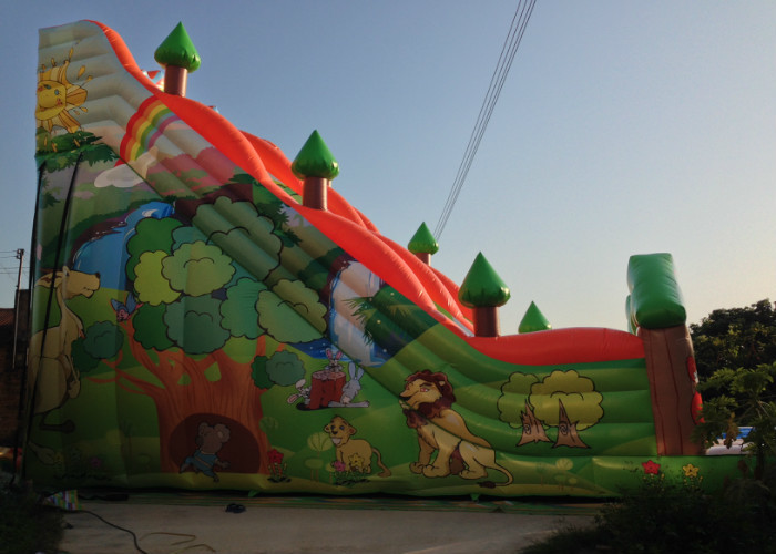 Good quality inflatable high dry slide inflatable animals forest colourful high dry slide