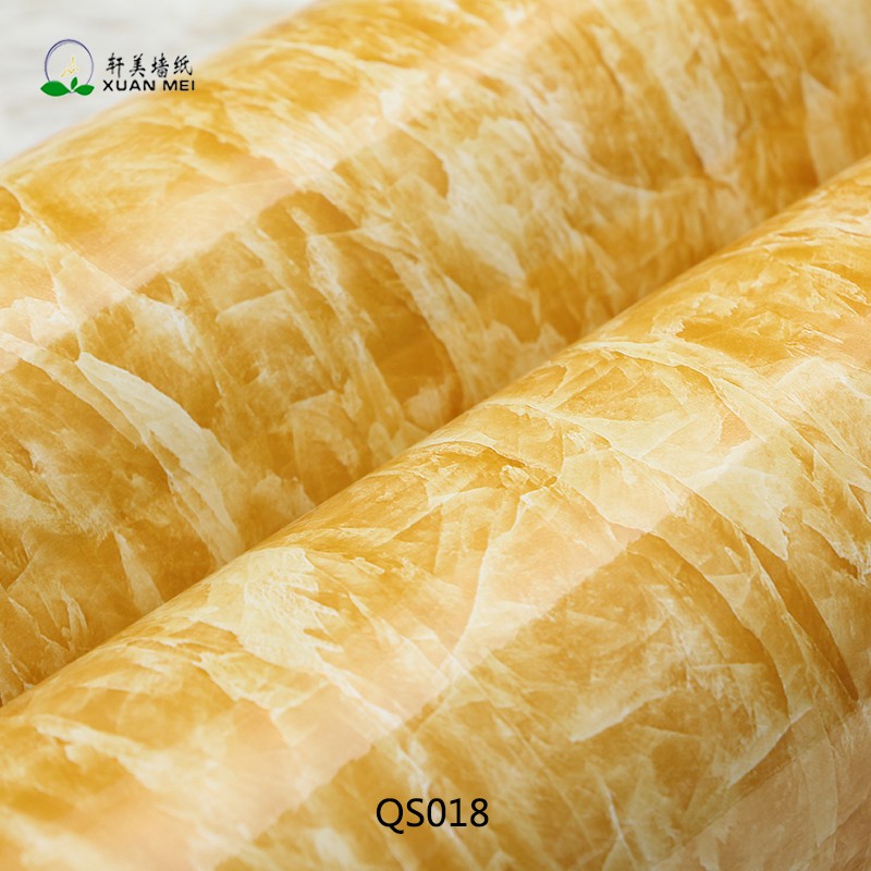 0.60m width *10m length or 0.6m width *100m Modern 3D Marble Glossy Self Adhesive PVC Wallpaper for Kitchen Furniture Decoration