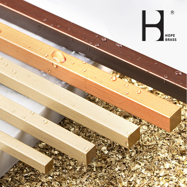 OEM Golden Abrasion Resistant Brass Flat Bars With Anodizing Surface