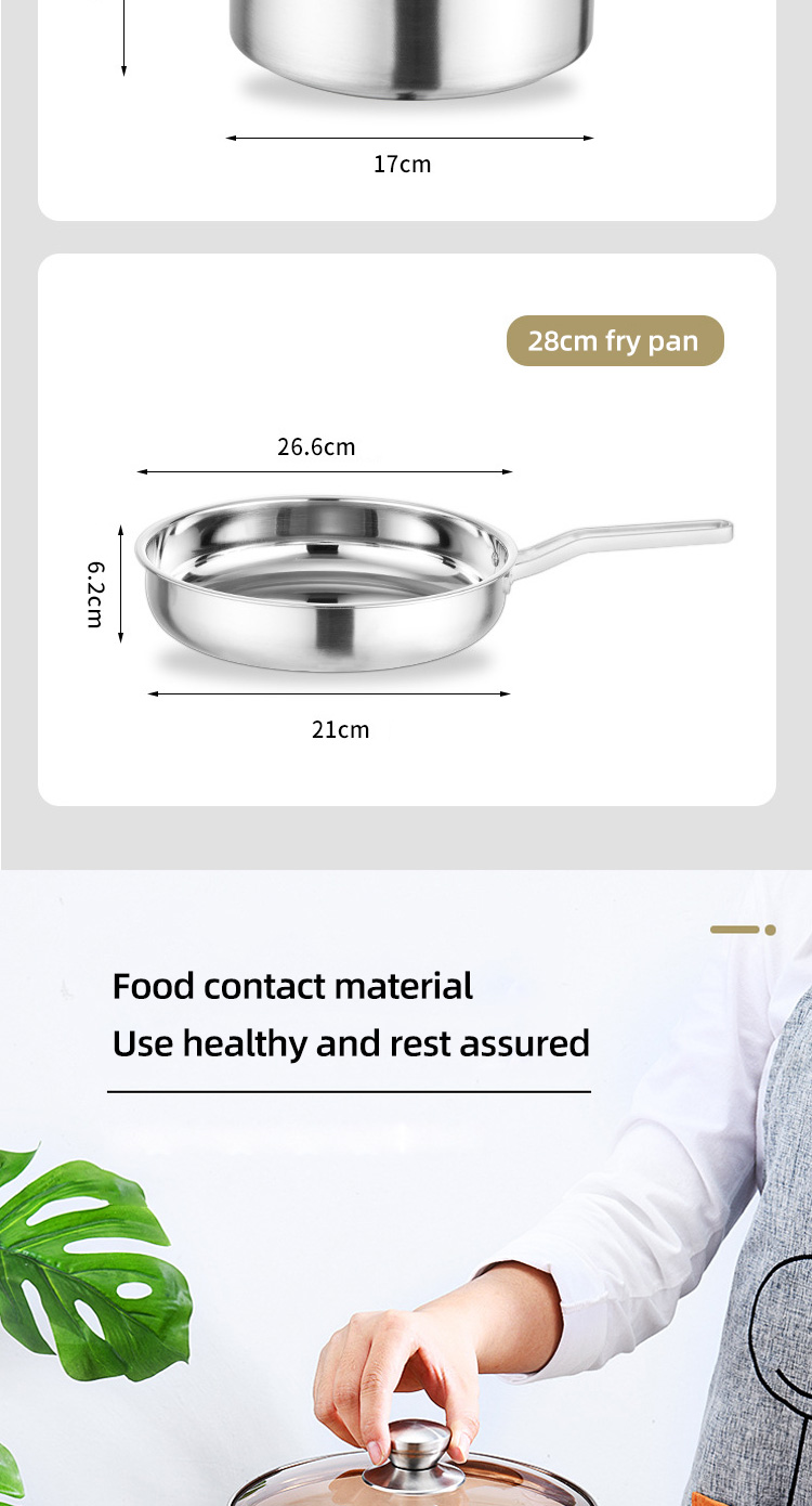 Escalation Series 5Pcs Multi-Purpose Kitchen Pots Cooking Cookware Sets Stainless Steel Pots Sets