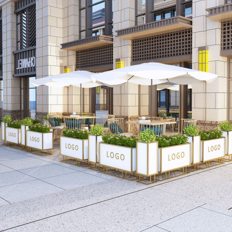 Stainless steel new white rectangular planters box with legs
