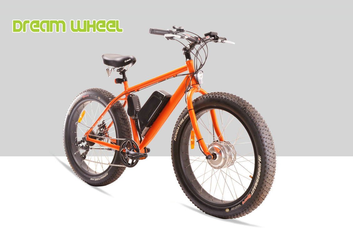 28km/H Fat Tire Cruiser Ebike Front Motor Pedals Assisted Disc Brake