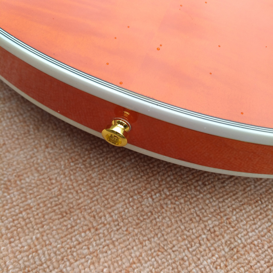New style high-quality hollow body jazz electric guitar, Bursting maple top & back Double F holes electric guitar, free