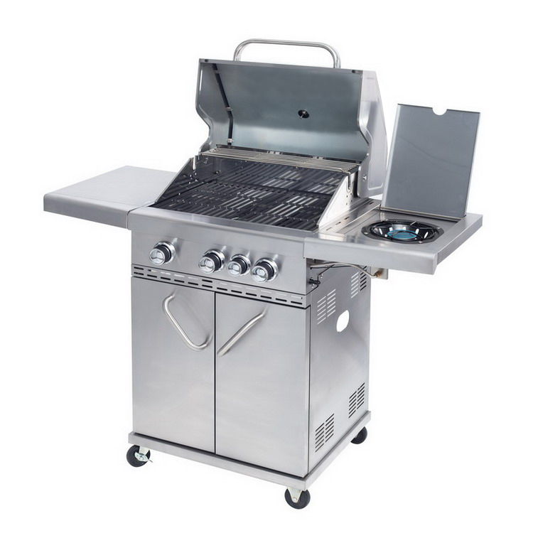 Custom Stainless Steel 4 Burner Outdoor BBQ Grill GAS AND Charcoal Grill for Outdoor