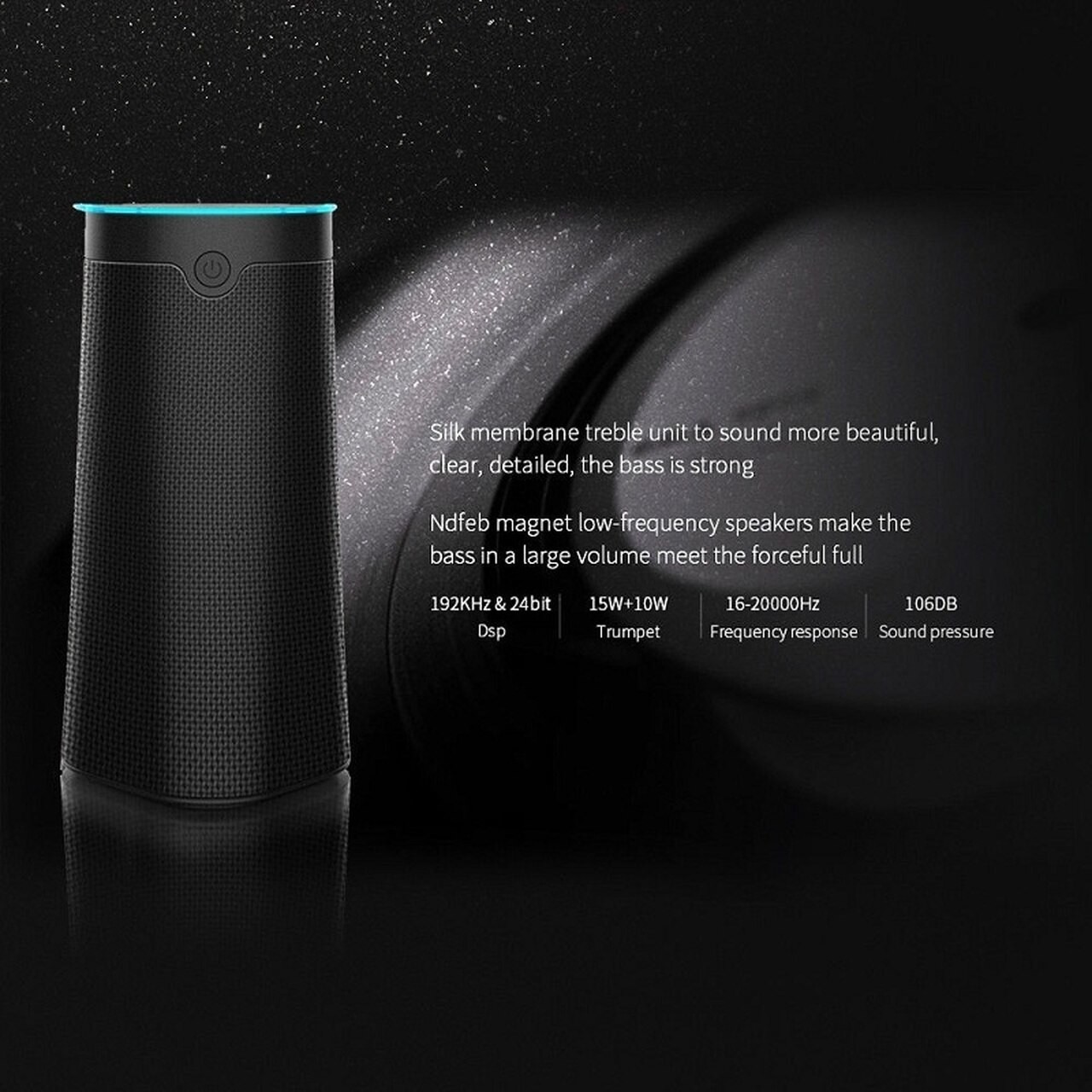 Dual Microphone Smart Home Speakers , Bluetooth Supported Amazon Alexa Speaker