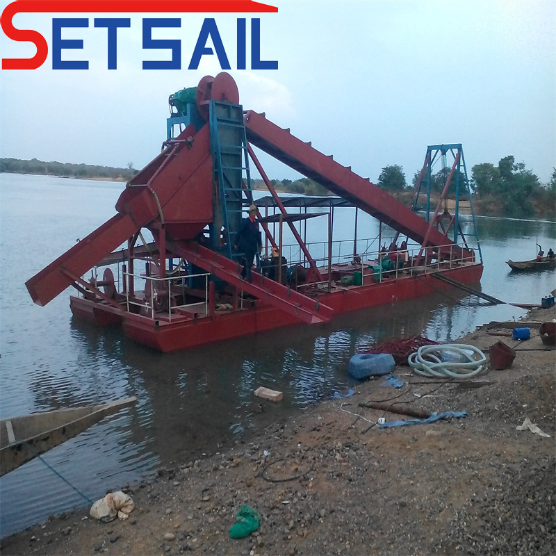China Low Price Chain Bucket Mud Diamond Dredger for Gold