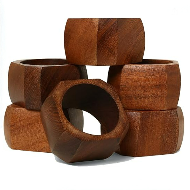Octagon Wooden Napkin Ring 50x50x25mm