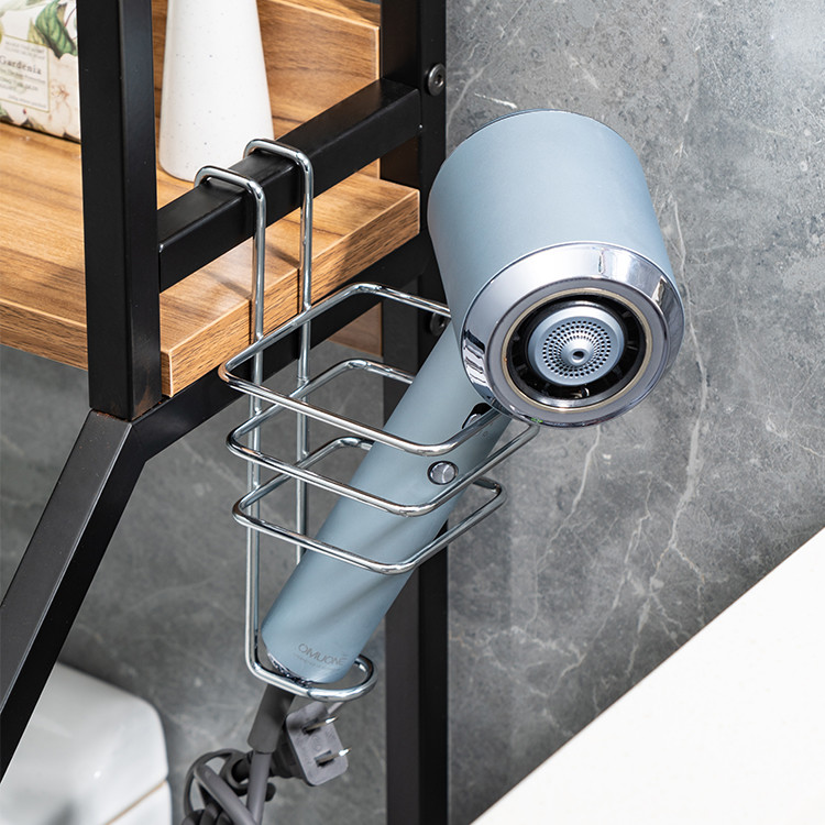 Stainless Steel Wall Mounted Bathroom Organizer with Suction Cup and Iron Wire Rack