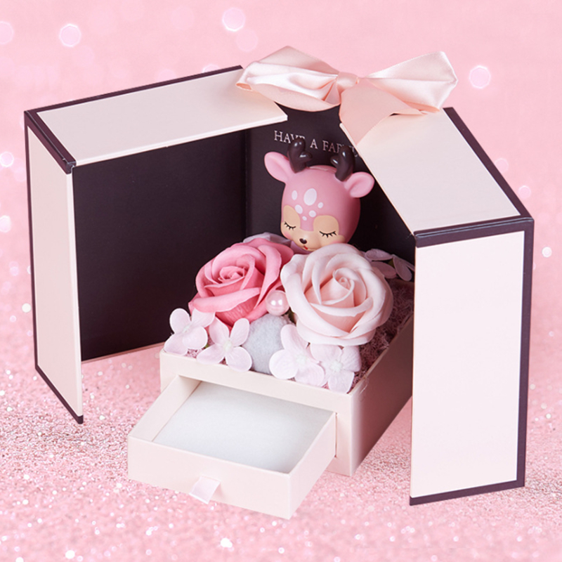 UV Coating Custom Logo Design Double Door Cardboard Gift Box for Valentine's Day Gifts
