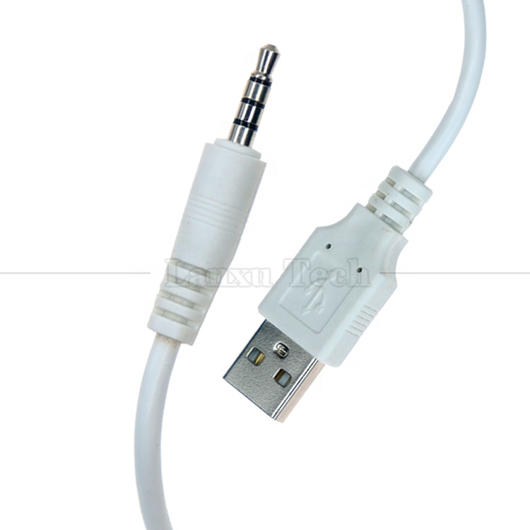 OEM Data Charging USB A Male to 4 Poles TRRS 3.5mm Aux Audio DC Jack Charger Cable for Speaker Headphone