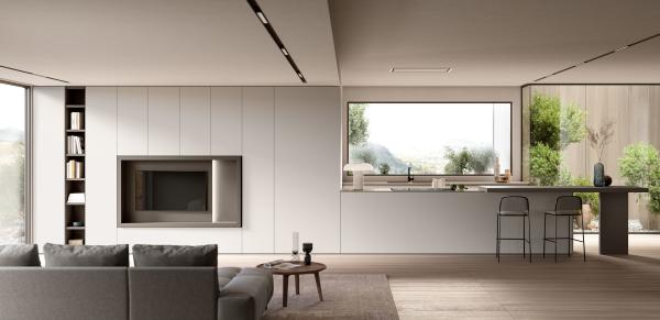 Tailored Modern Kitchen Cabinet White Lacquer Kitchen Set And TV Cabinet