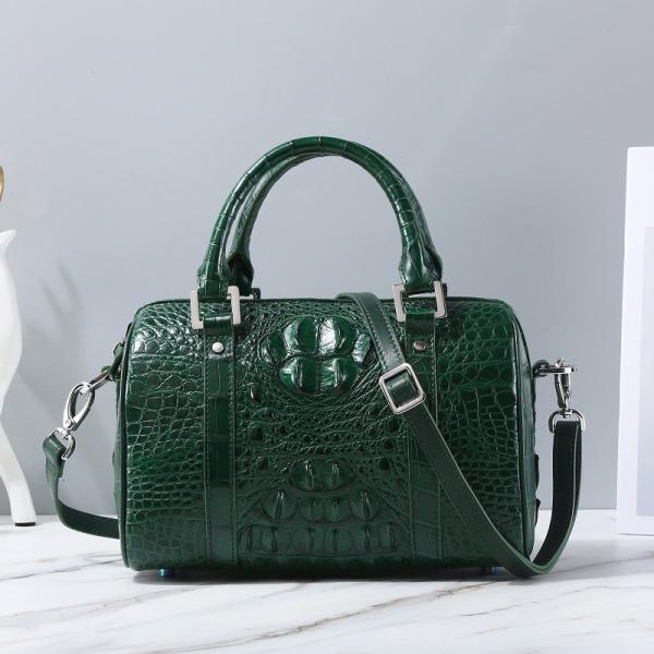Fashion Lady Purse Genuine Crocodile Leather Women's Small Boston Bag Exotic