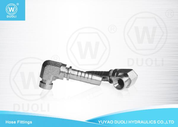 90 Degree Elbow Hydraulic Hose JIC Adapter Fittings , Female JIC 37 Flare