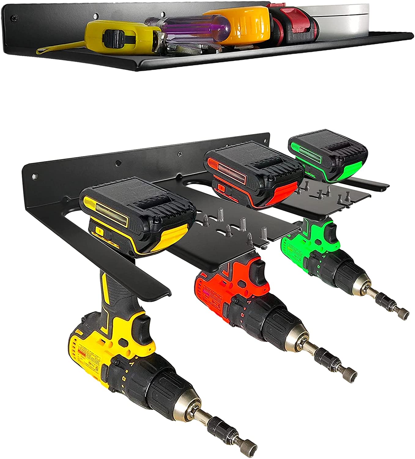 Carbon steel Cordless Drill Tool Holder for Charging Station Wall Mounted Type