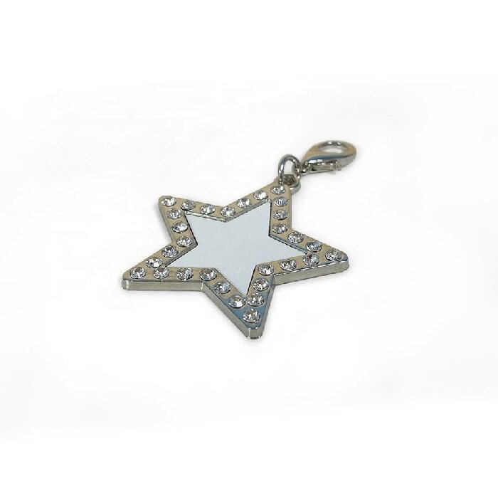 Personalized Aluminum Metal Dog Tag Sublimation Blanks With Diamonds