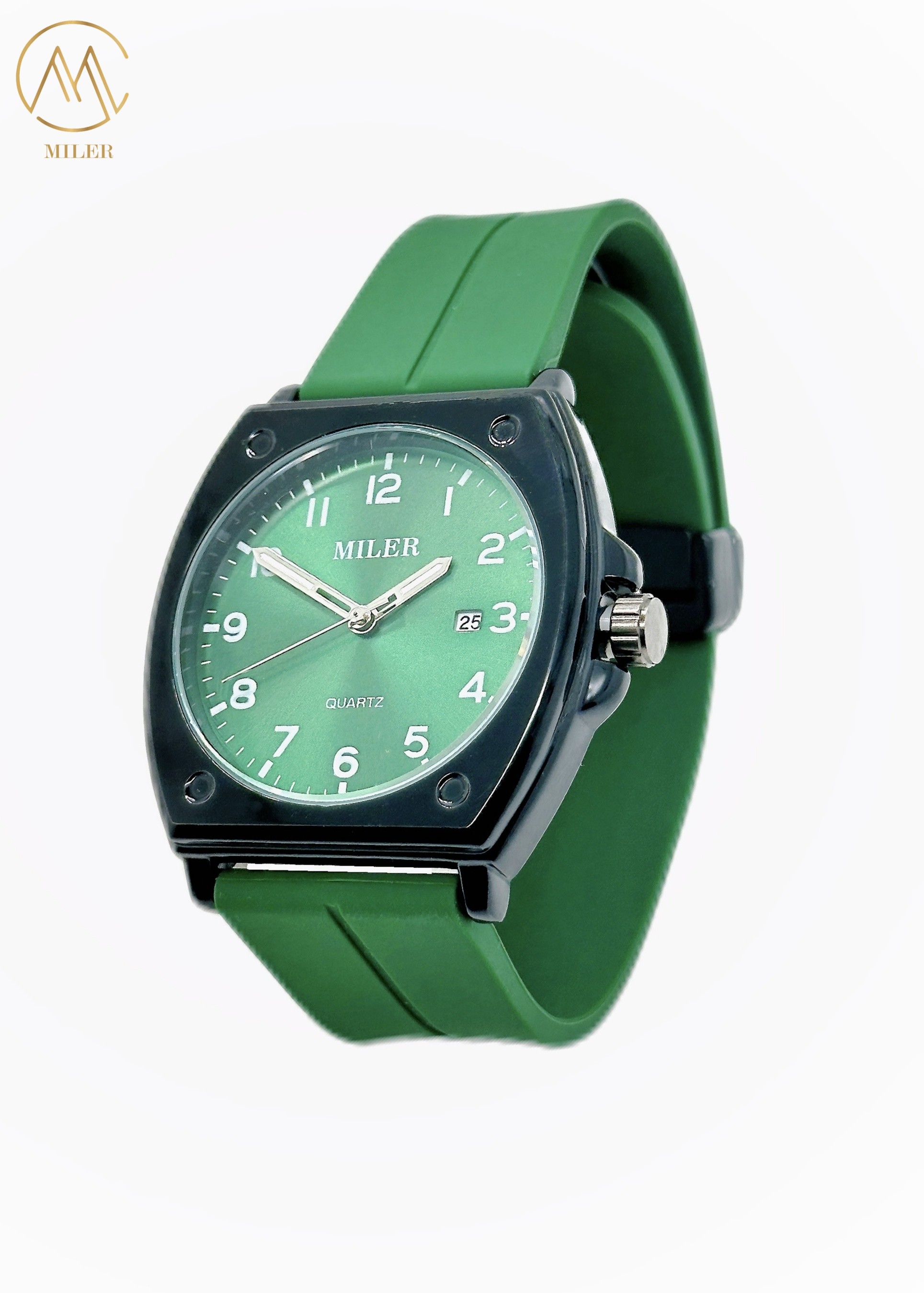 Hot Saling Simple Classic Casual Black Bezel Quartz Wristatch With Silicone Strap
