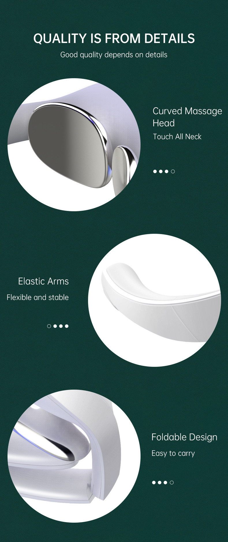 Mini Wireless Neck Massager TENS Pulse 500mAh Hot Compress Blood Circulation