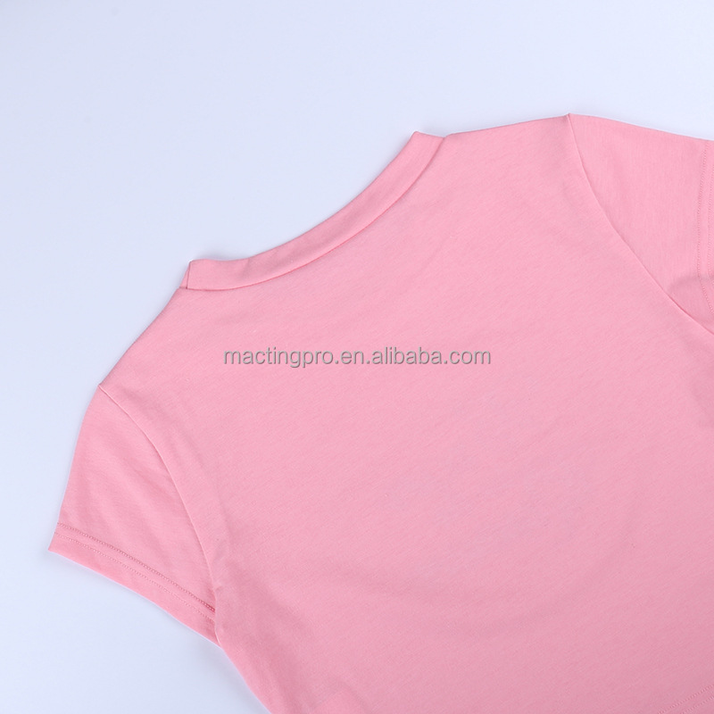 Customized Labels Women Men's T Shirt Hollow Out Decoration Y2k Pink Elastic Crop Top
