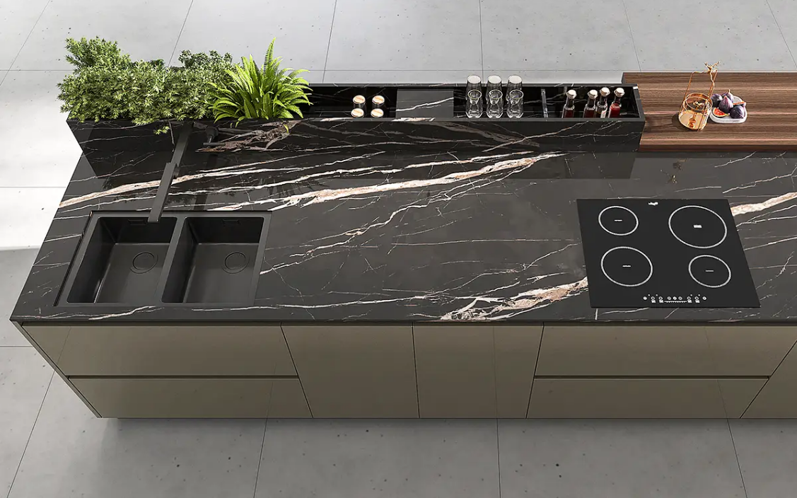 Polished/Matte Porcelain Tile Finish Full Body Sintered Stone Bench Top for Bathrooms