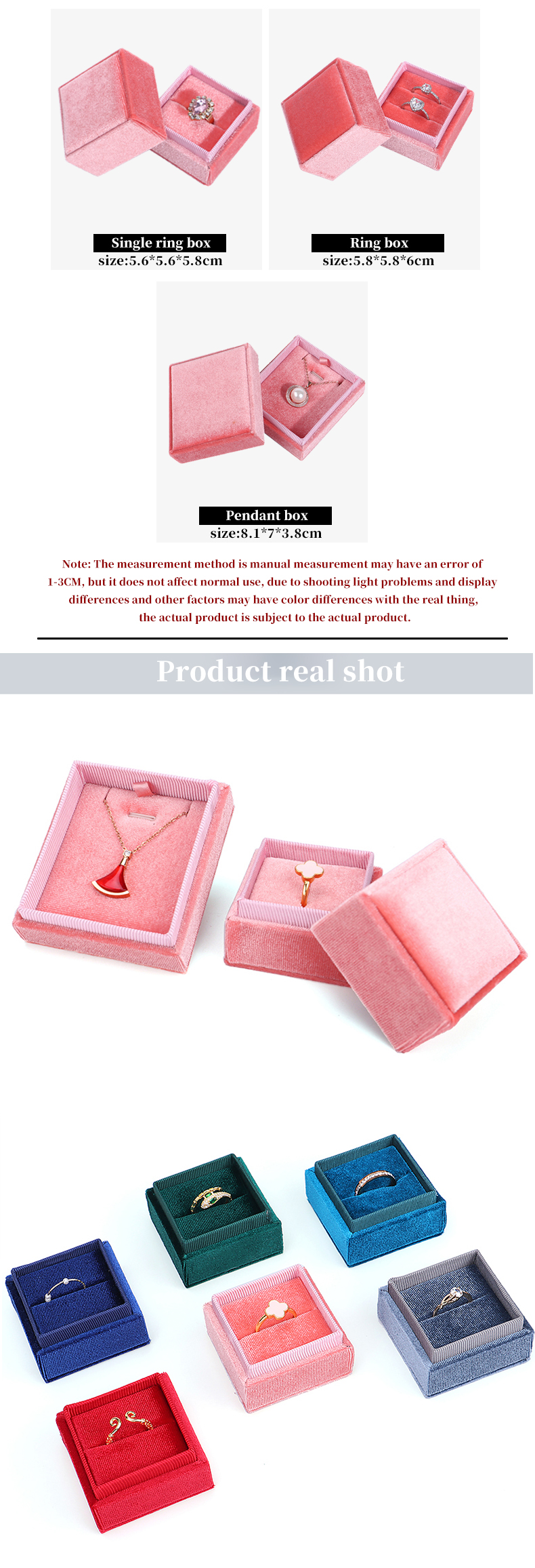 Customer's Logo Hanhong Velvet Jewelry Display Gift Box for Customized Engagements