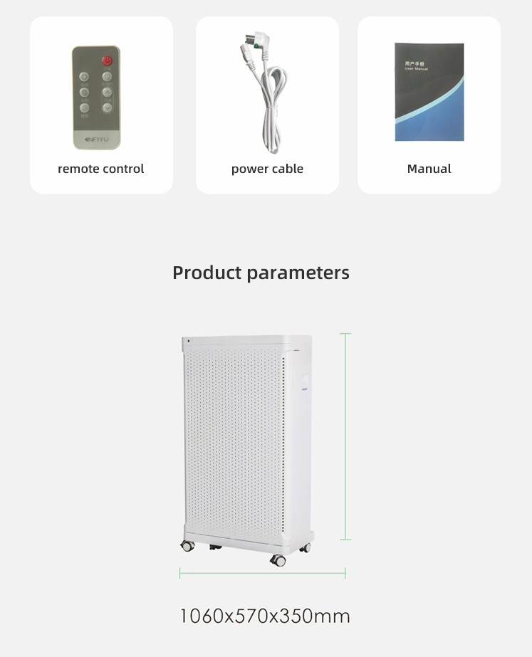 Negative Ion 800 Square Feet Air Purifier White Color CADR 1600m3/H