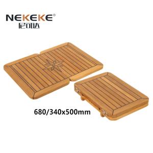 Folding Teak Table Top For RV Camping , Square Handcrafted Teak Table Without