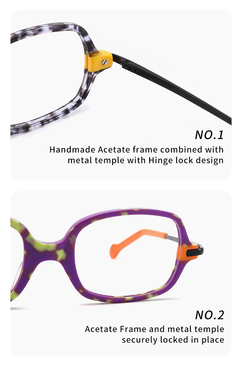 CE certification Children Eye Glasses Lightweight , Square Acetate Glasses Frame
