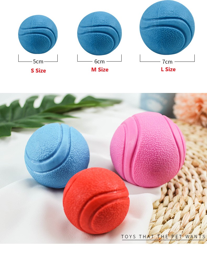 Teeth Cleaning Playing Training Ball for Dogs Natural TPR Foam Durable Indestructible Blue/Red/Pink