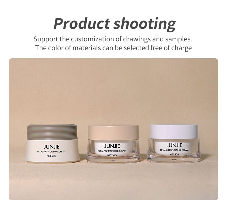 Acrylic Collar Material 50gm Plastic Wheat Colour Cosmetic Set Cream Jars for Cosmetic Jar Packaging Solution