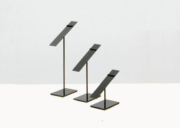 Adjustable Height Black Steel Store Display Props , Metal Retail Shoe Display