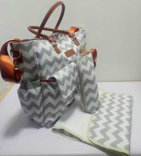 Canvas Polyester Cotton Mummy Diaper Bag With Adjustable Stroller Strap
