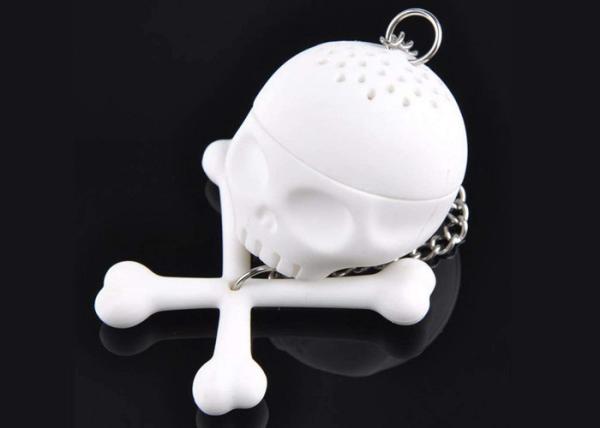 100% Food Grade Skeleton Skull Shape Tea Bag Strainer / Unique One Cup Tea