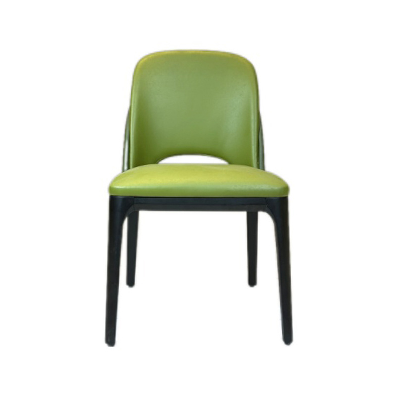 Hotel Furniture Ash Wood Leather Without Armrest Chair Restaurant Dining Room Indoor