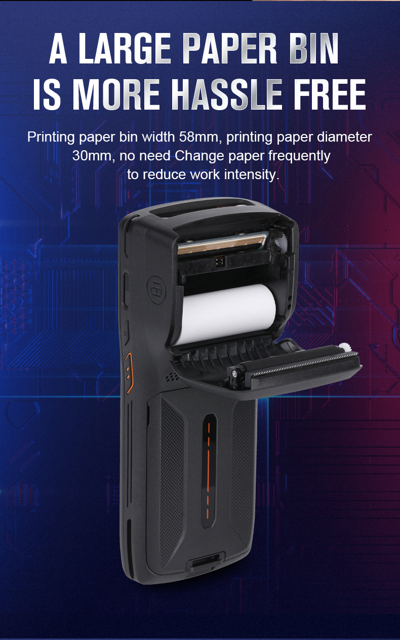 Android 11 PDA Android Industrial Handheld Terminal Rugged Pda Built-In Printer Barcode Scanner