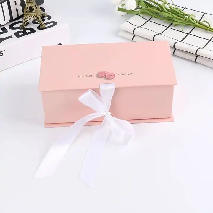 Custom Order Accepted Luxury Flip Top Cardboard Paper Boxes Gift Box With Ribbon Bow
