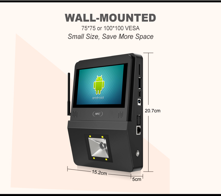 Customized Logo Supermarket Checker 5inch Android OS POE Touch Screen Self-Checking Kiosk
