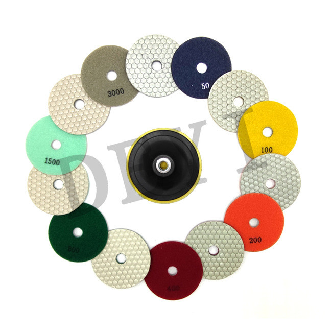 CE Flexible Dry Polishing Pads For Granite Marble 100mm