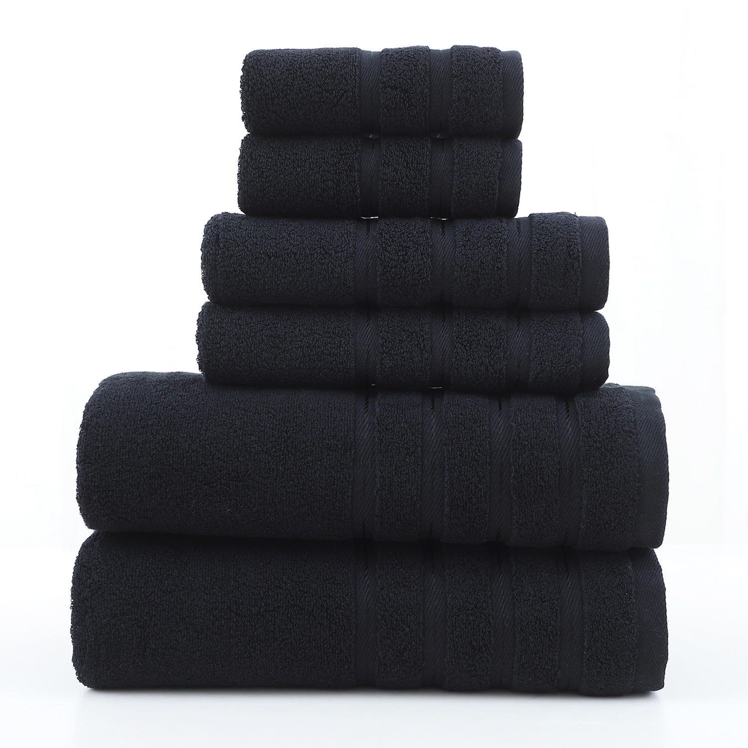 Upgrade Your Bathroom with this Thickened and Combed Cotton 6-Piece Towel Set in White