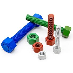 1/2" X 70 mm B7 / A194 Gr. 2h Fluorocarbon Coating Stud Bolts Nuts 2 Pcs HDG